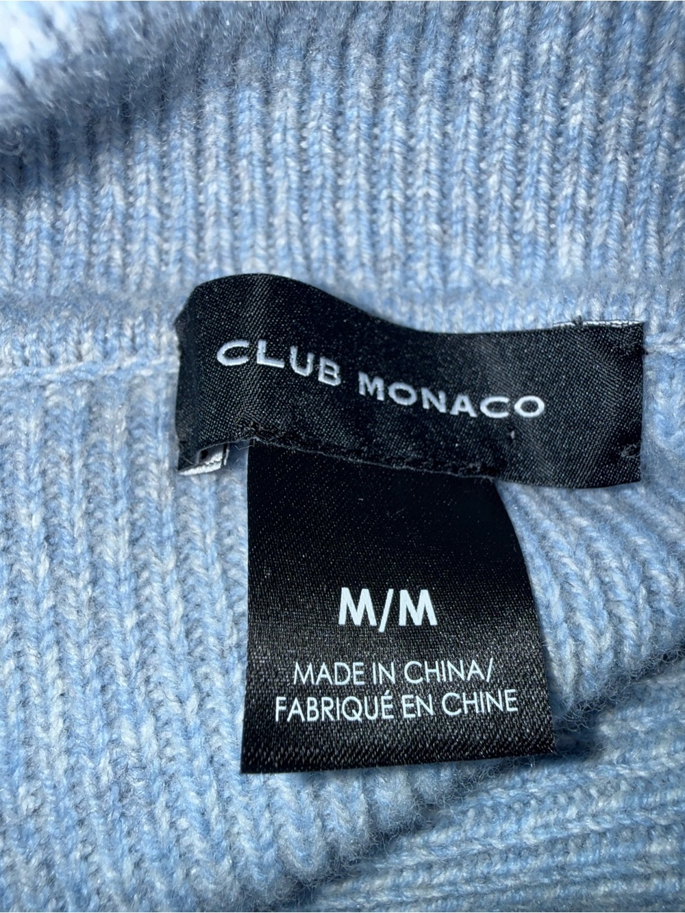 Club Monaco Blue Ribbed Wool Blend Turtleneck Sweater M - Picture 10 of 10